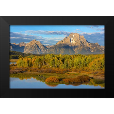 Wyoming, Grand Teton NP Sunrise on Snake River Black Modern Wood Framed Art Print by Paulson, Don