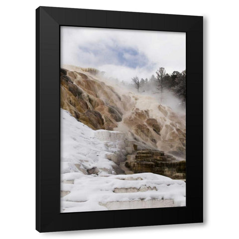 Wyoming, Yellowstone Mammoth Hot Springs scenic Black Modern Wood Framed Art Print with Double Matting by Bush, Marie