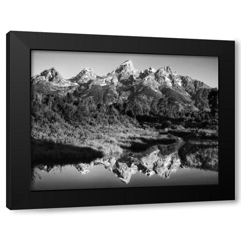 USA, Wyoming, Grand Teton NP Mountain sunrise Black Modern Wood Framed Art Print with Double Matting by Flaherty, Dennis