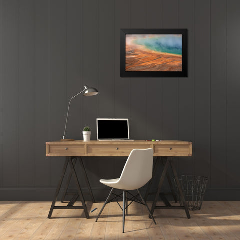 Wyoming-Yellowstone National Park Grand Prismatic Spring scenic  Black Modern Wood Framed Art Print by Jaynes Gallery