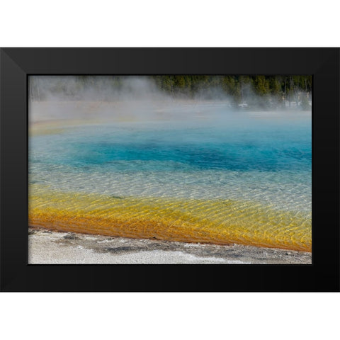 USA-Wyoming-Yellowstone National Park-Black Sand Basin-Rainbow Pool Black Modern Wood Framed Art Print by Hopkins, Cindy Miller