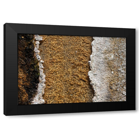 USA-Wyoming-Yellowstone National Park-Black Sand Basin-Volcanic hot water stream Black Modern Wood Framed Art Print by Hopkins, Cindy Miller