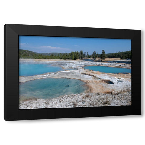 USA-Wyoming-Yellowstone National Park-Biscuit Basin-Black Diamond Pool Black Modern Wood Framed Art Print with Double Matting by Hopkins, Cindy Miller
