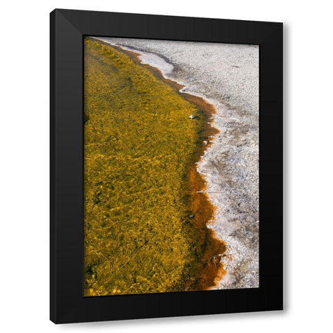USA-Wyoming-Yellowstone National Park-Biscuit Basin-Sapphire Pool-colorful thermophile river and ba Black Modern Wood Framed Art Print by Hopkins, Cindy Miller
