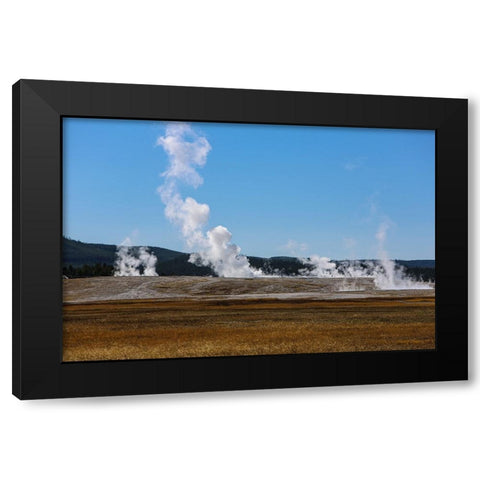Yellowstone National Park-USA-Wyoming Old Faithful Black Modern Wood Framed Art Print with Double Matting by Sienda, Jolly