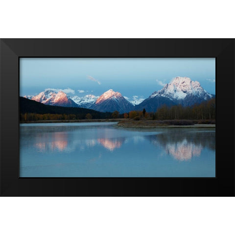 Oxbow Bend-Autumn Sunrise Black Modern Wood Framed Art Print by Archer, Ken