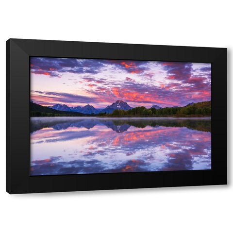 Dawn light over the Tetons from Oxbow Bend-Grand Teton National Park-Wyoming-USA Black Modern Wood Framed Art Print by Bishop, Russ