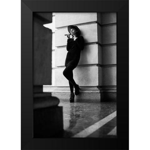 Untitled Black Modern Wood Framed Art Print by Kostadinov, Bobby