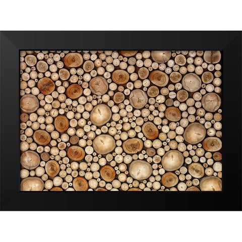 Circles Black Modern Wood Framed Art Print by Ianeva, Aida