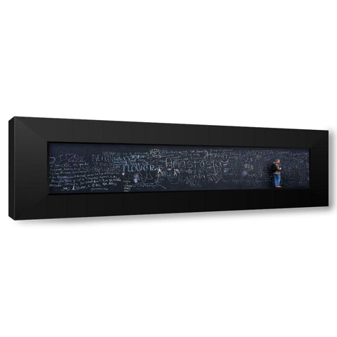 Return To School In Weightlessness... Black Modern Wood Framed Art Print by Dufour, Thierry