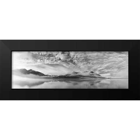 Morning Mist Black Modern Wood Framed Art Print by Van Pareren, Marloes