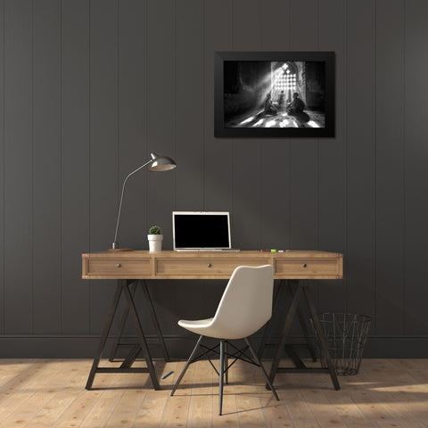Learning With The Master Black Modern Wood Framed Art Print by Song, Gunarto