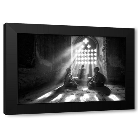 Learning With The Master Black Modern Wood Framed Art Print by Song, Gunarto