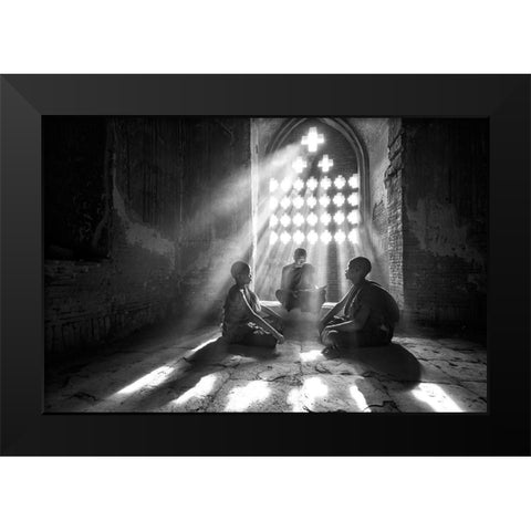 Learning With The Master Black Modern Wood Framed Art Print by Song, Gunarto