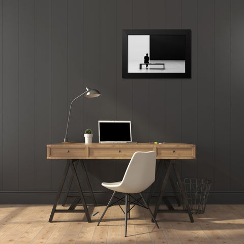 Black A White Black Modern Wood Framed Art Print by Schuster, Inge