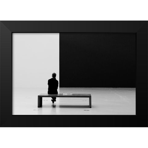 Black A White Black Modern Wood Framed Art Print by Schuster, Inge