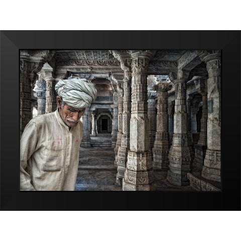 A Place For Meditation Black Modern Wood Framed Art Print by Flour, Piet