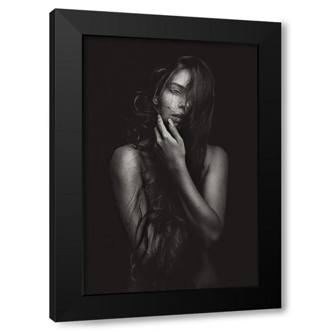 Klaudia Black Modern Wood Framed Art Print by Krystynek MQEP, Martin