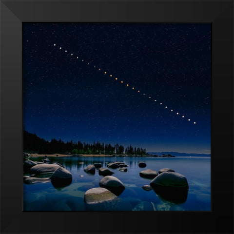 Total Lunar Eclipse Black Modern Wood Framed Art Print by Zhu, Hua