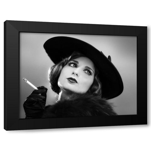 Desy6 Black Modern Wood Framed Art Print with Double Matting by Tambe, Peppe