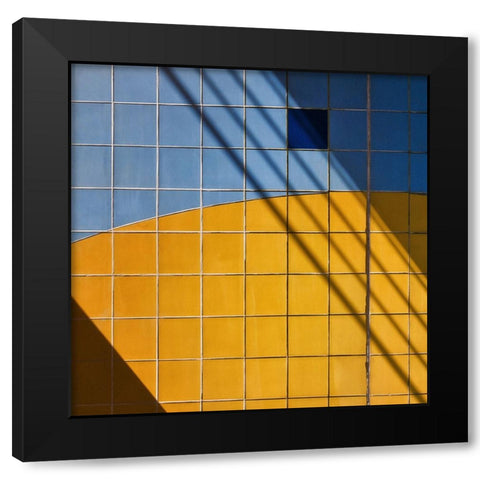 Square Shadow Black Modern Wood Framed Art Print by van Maastricht, Henk