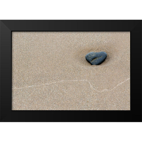 Stone At Barmouth Promenade Black Modern Wood Framed Art Print by Fraikin, Chris