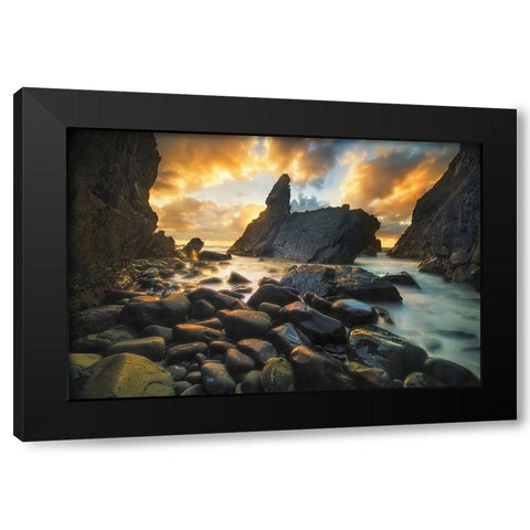 A Place Of Solitude Black Modern Wood Framed Art Print with Double Matting by Zhang, Yan