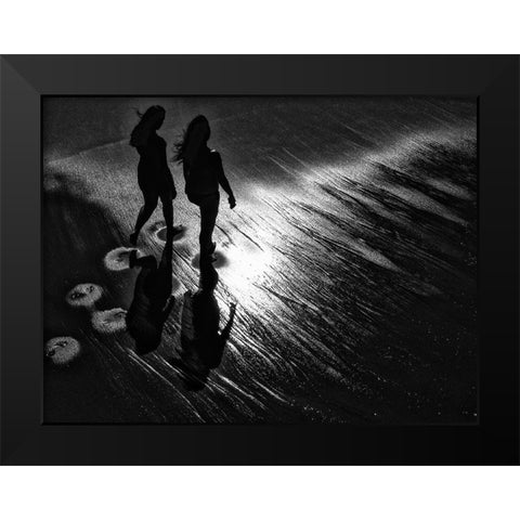 Impronte Black Modern Wood Framed Art Print by Della Latta, Massimo