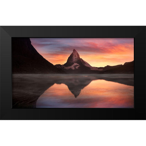 The Mountain Black Modern Wood Framed Art Print by Yaakobi, Lior