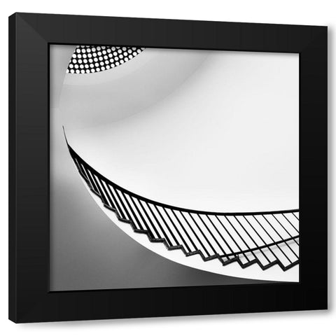 Curving Up Black Modern Wood Framed Art Print with Double Matting by Van De, Jeroen