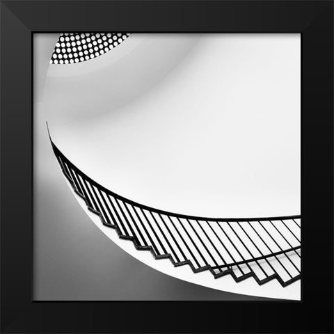 Curving Up Black Modern Wood Framed Art Print by Van De, Jeroen