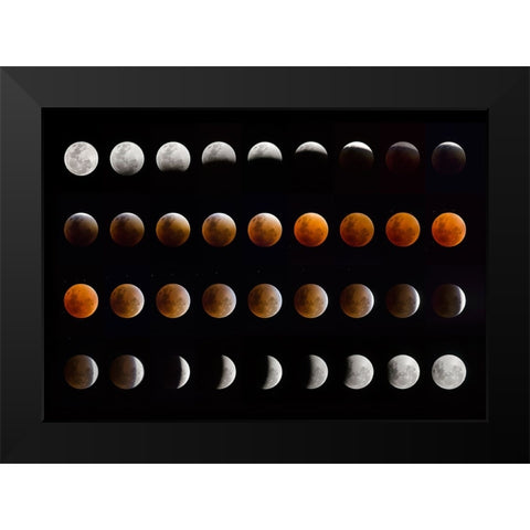 Lunar Eclipse Black Modern Wood Framed Art Print by Peinado, Chechi