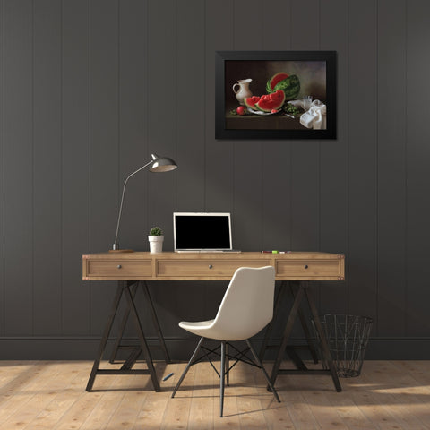 Di Ddn?Dpn?Dmdandfrac34;Dandfrac14; Black Modern Wood Framed Art Print by Skorokhod, Tatyana
