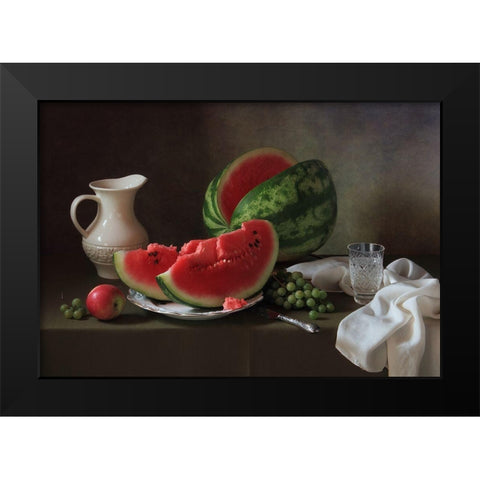 Di Ddn?Dpn?Dmdandfrac34;Dandfrac14; Black Modern Wood Framed Art Print by Skorokhod, Tatyana