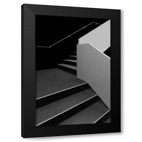 Handrails Black Modern Wood Framed Art Print with Double Matting by Azevedo, Olavo