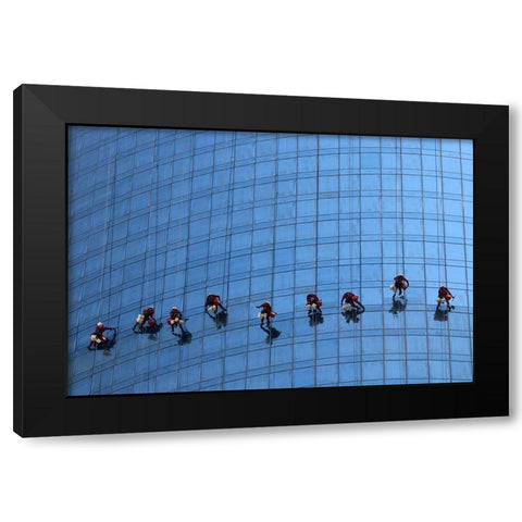 Airy Workplace Black Modern Wood Framed Art Print by Hawerkamp, Hans-Wolfgang