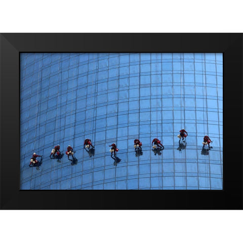 Airy Workplace Black Modern Wood Framed Art Print by Hawerkamp, Hans-Wolfgang