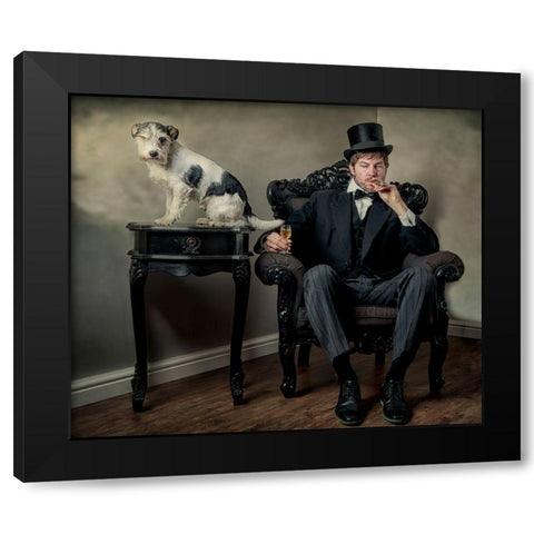 One Eyed Jack Black Modern Wood Framed Art Print with Double Matting by Vanhercke, Monika