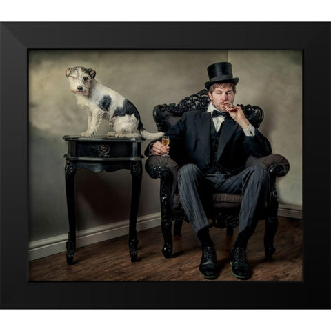 One Eyed Jack Black Modern Wood Framed Art Print by Vanhercke, Monika