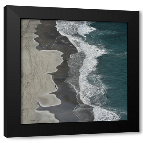 Running Waves Black Modern Wood Framed Art Print with Double Matting by Molenaar, Lex