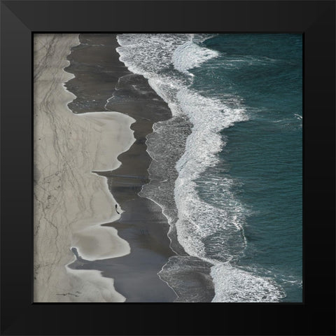 Running Waves Black Modern Wood Framed Art Print by Molenaar, Lex