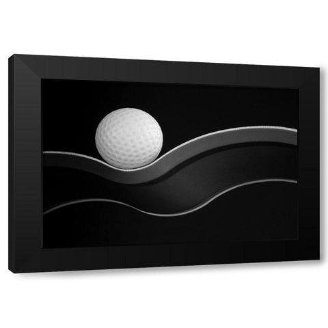 Craters And Curves Black Modern Wood Framed Art Print by Hammer, Jacqueline