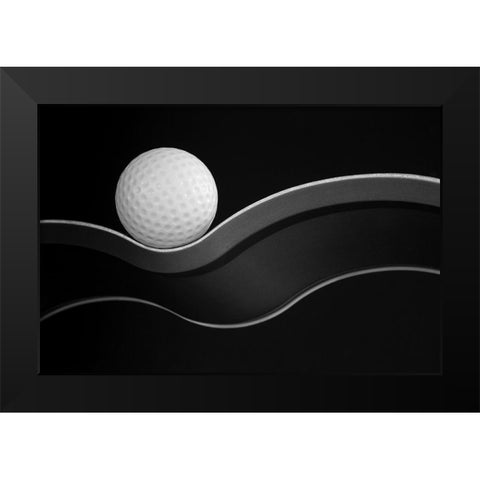 Craters And Curves Black Modern Wood Framed Art Print by Hammer, Jacqueline