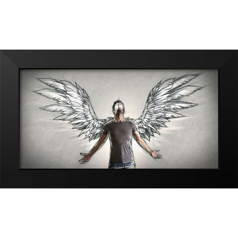 Sketch The Dream Black Modern Wood Framed Art Print by Del Grosso, Sebastien