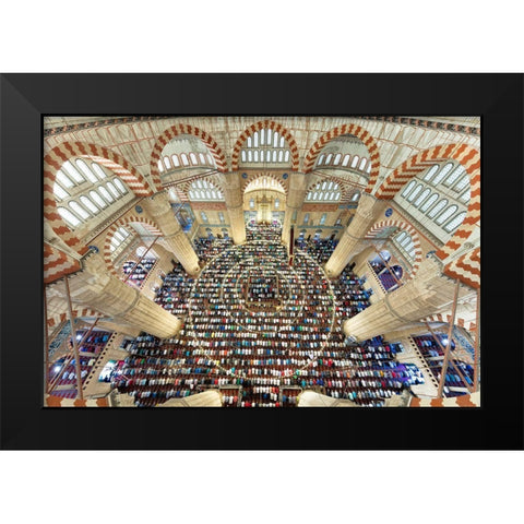 Selimiye Mosque Black Modern Wood Framed Art Print by Cetin, Mehmet