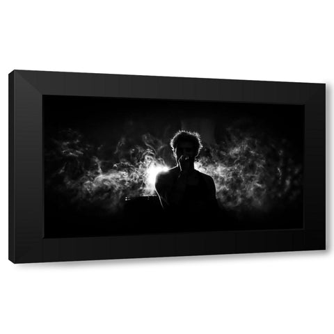 May Be You Black Modern Wood Framed Art Print with Double Matting by L, Christophe