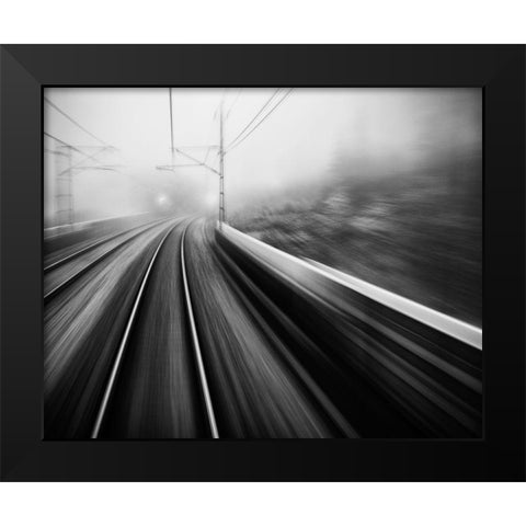 From The Last Wagon Of The Train Black Modern Wood Framed Art Print by Persson, Mats