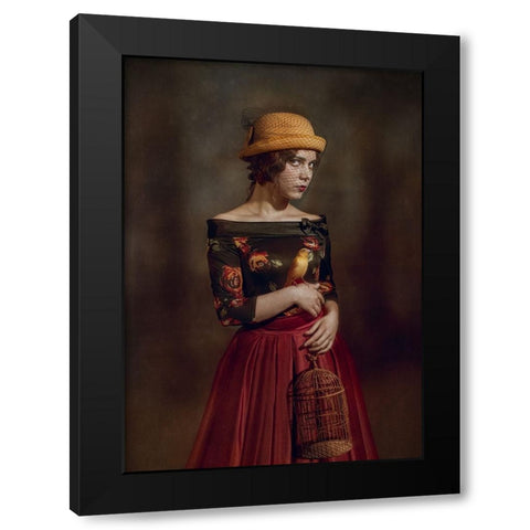 Untitled Black Modern Wood Framed Art Print with Double Matting by Melik-Nubarova, Svetlana