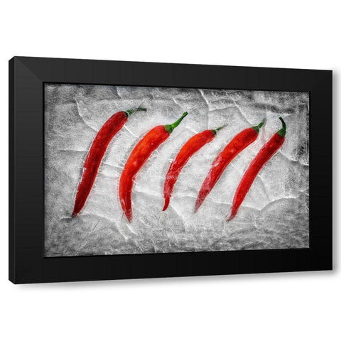Frozen Fire Black Modern Wood Framed Art Print by Losada, Secundino