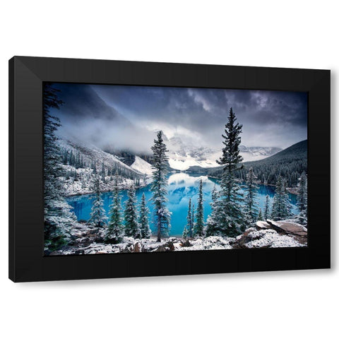 Morning Blues Black Modern Wood Framed Art Print by Cole, Trevor